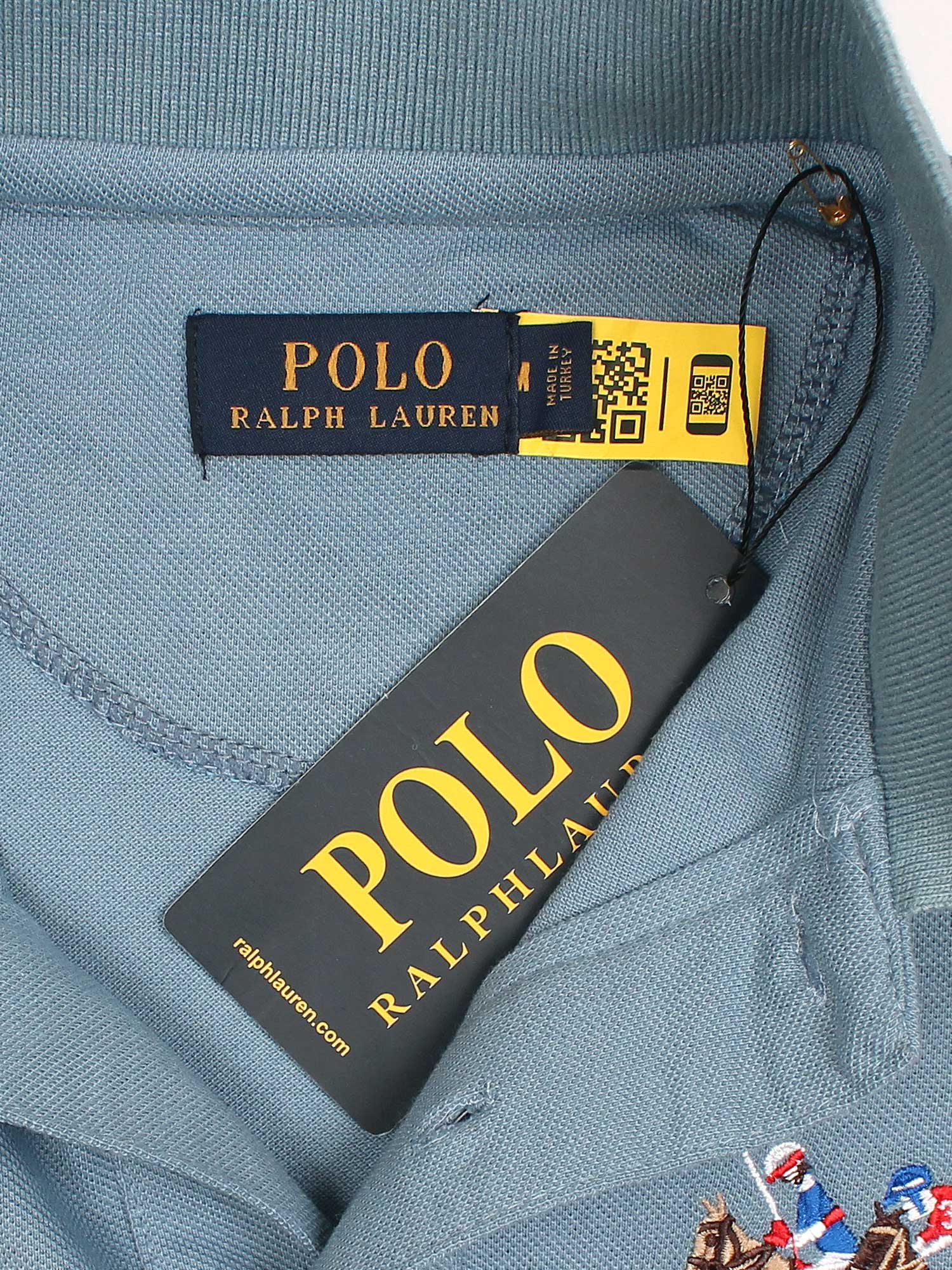 RL triple pony polo- aqua blue