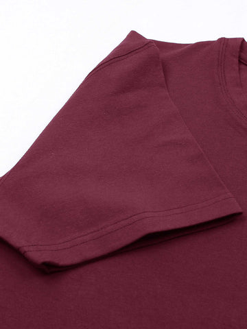 Brandahub T-shirts premium Lp t shirt-Maroon