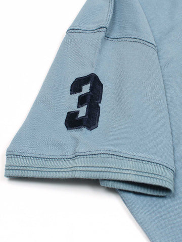 RL triple pony polo- aqua blue