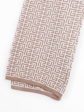 The Elysian Monogram Knit Set (Camel & Cream)