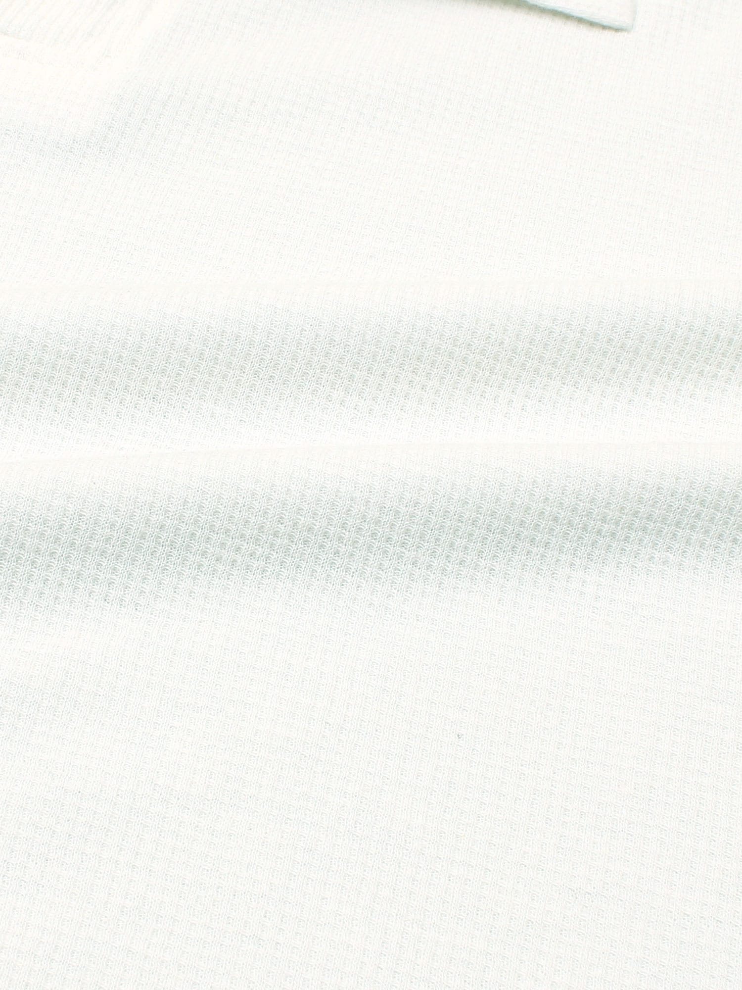 Brandahub polo shirts Premium Zr Waffle knit johnny collar polo-(white)