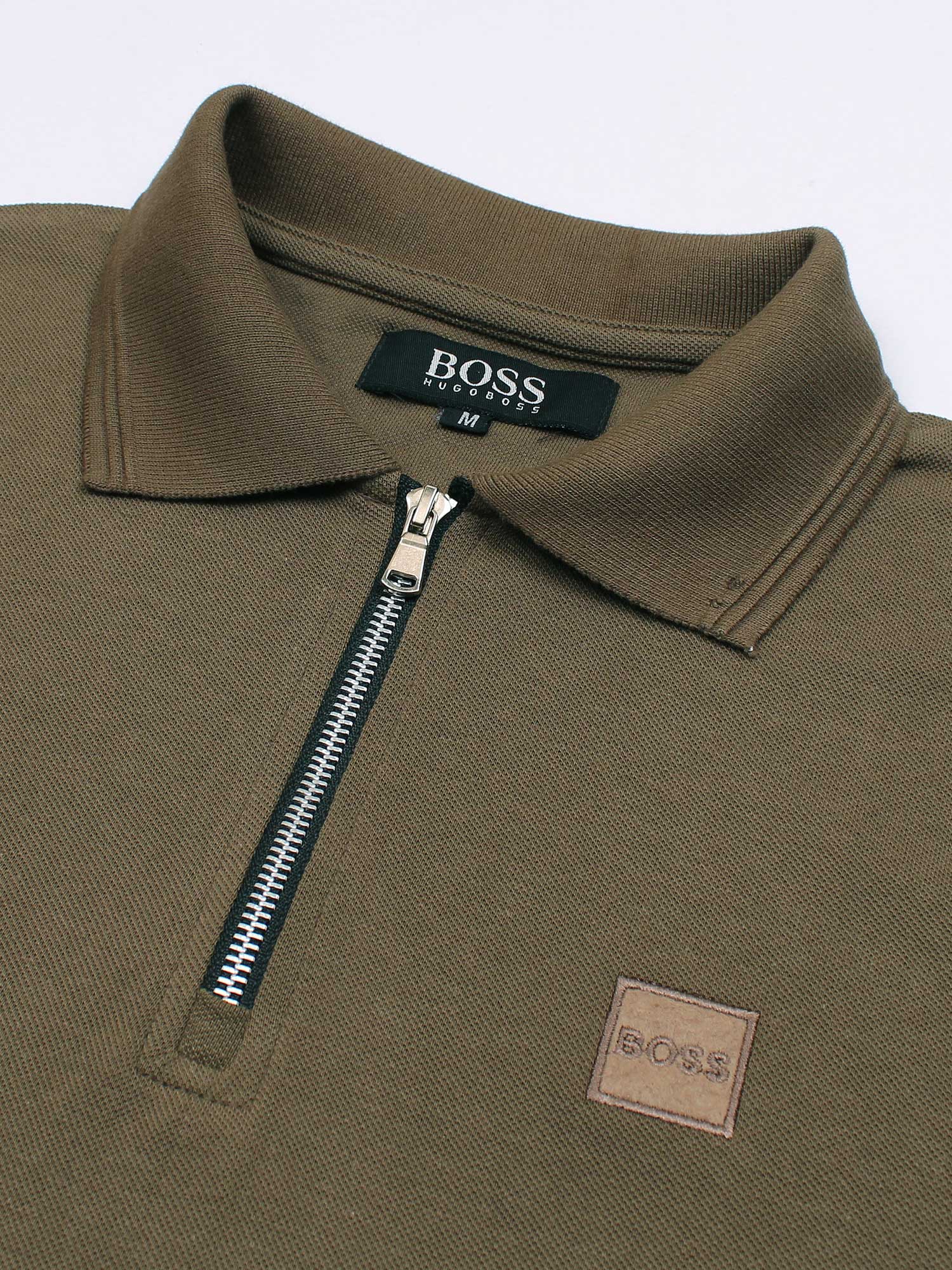 Hb zip polo-olive green