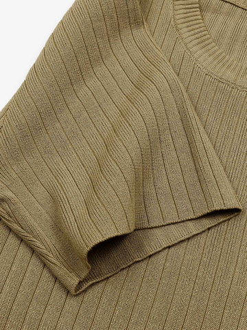 The Allure 3-Piece Textured Knit Set (khaki)