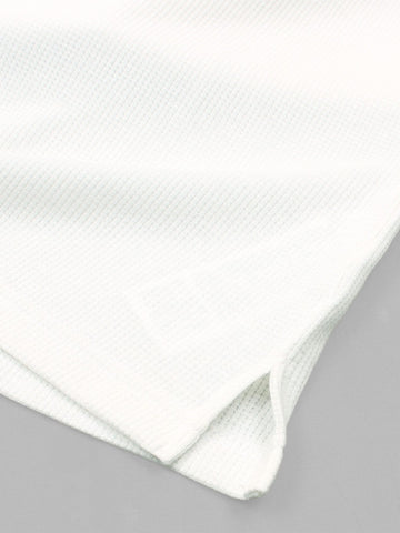 Brandahub polo shirts Premium Zr Waffle knit johnny collar polo-(white)