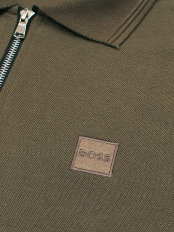 Hb zip polo-olive green