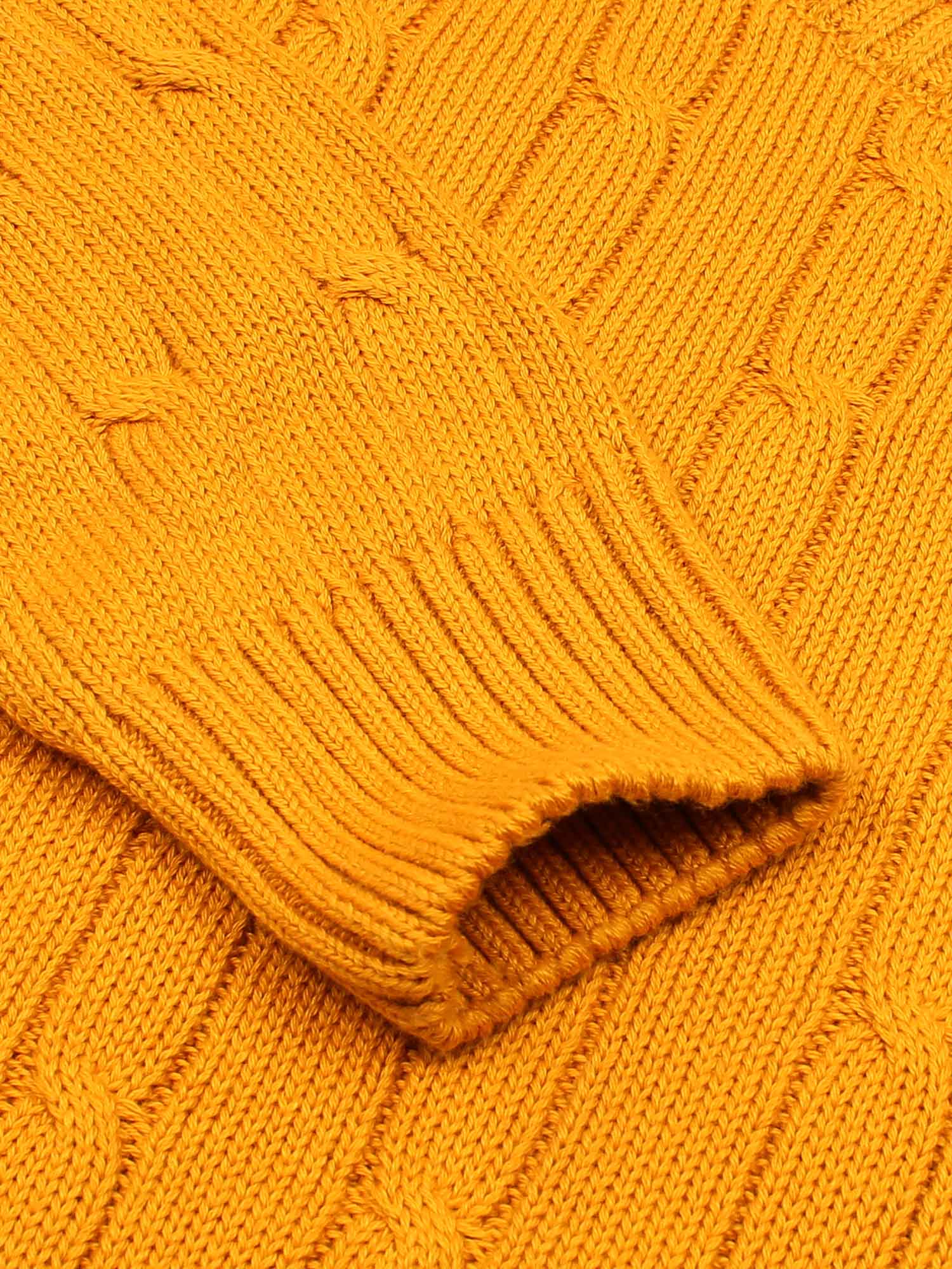 RL Cable-Knit Cotton Sweater (orange)