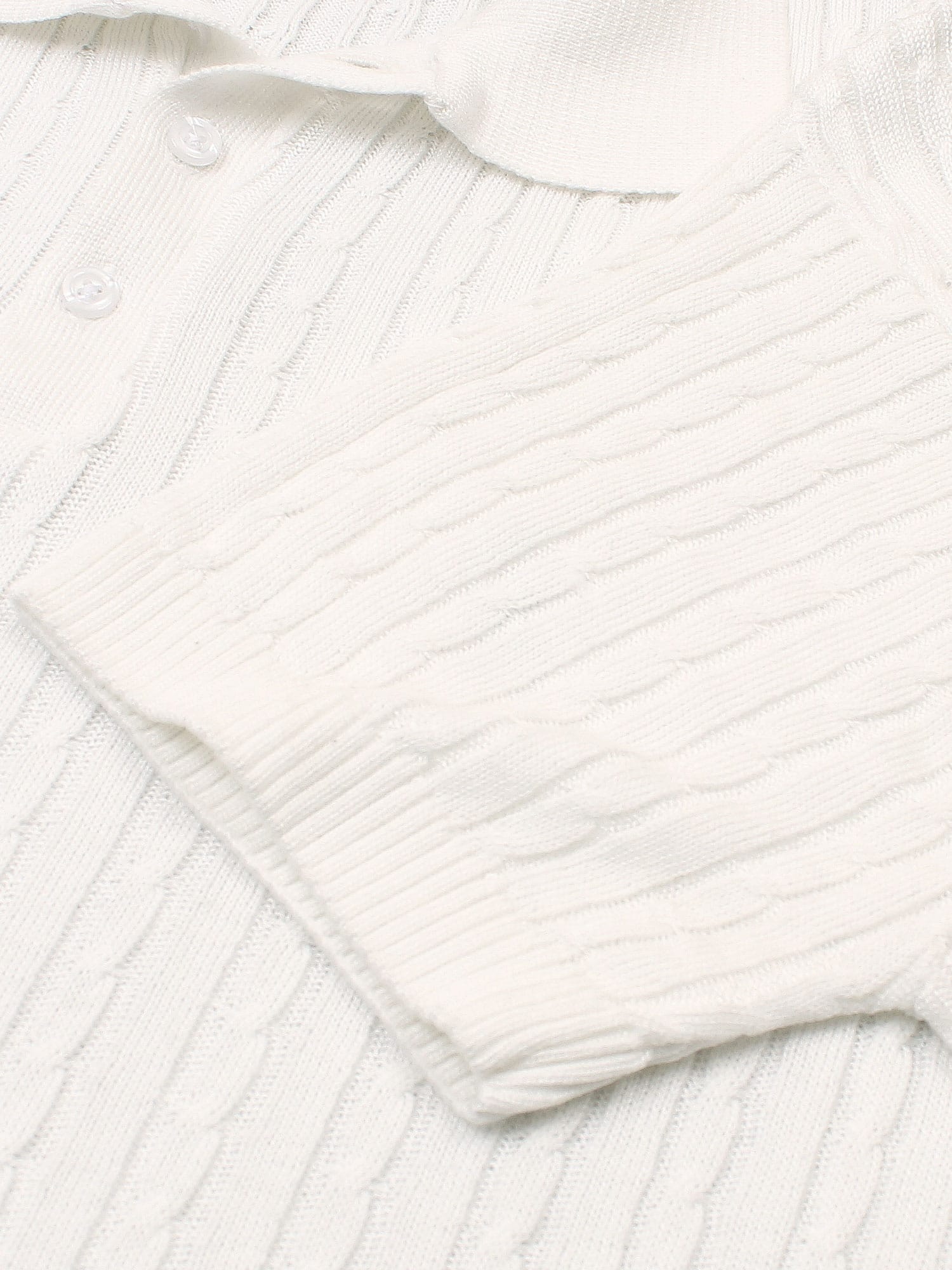 Brandahub polo shirts RL cable knit polo-white