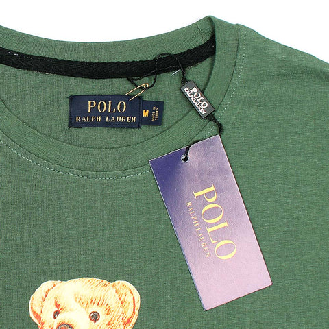 PRL bear T Shirt-olive green