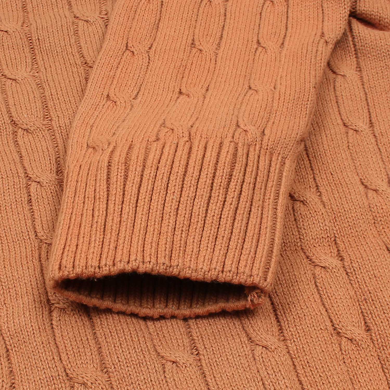 RL Cable-Knit Cotton Sweater (rust)