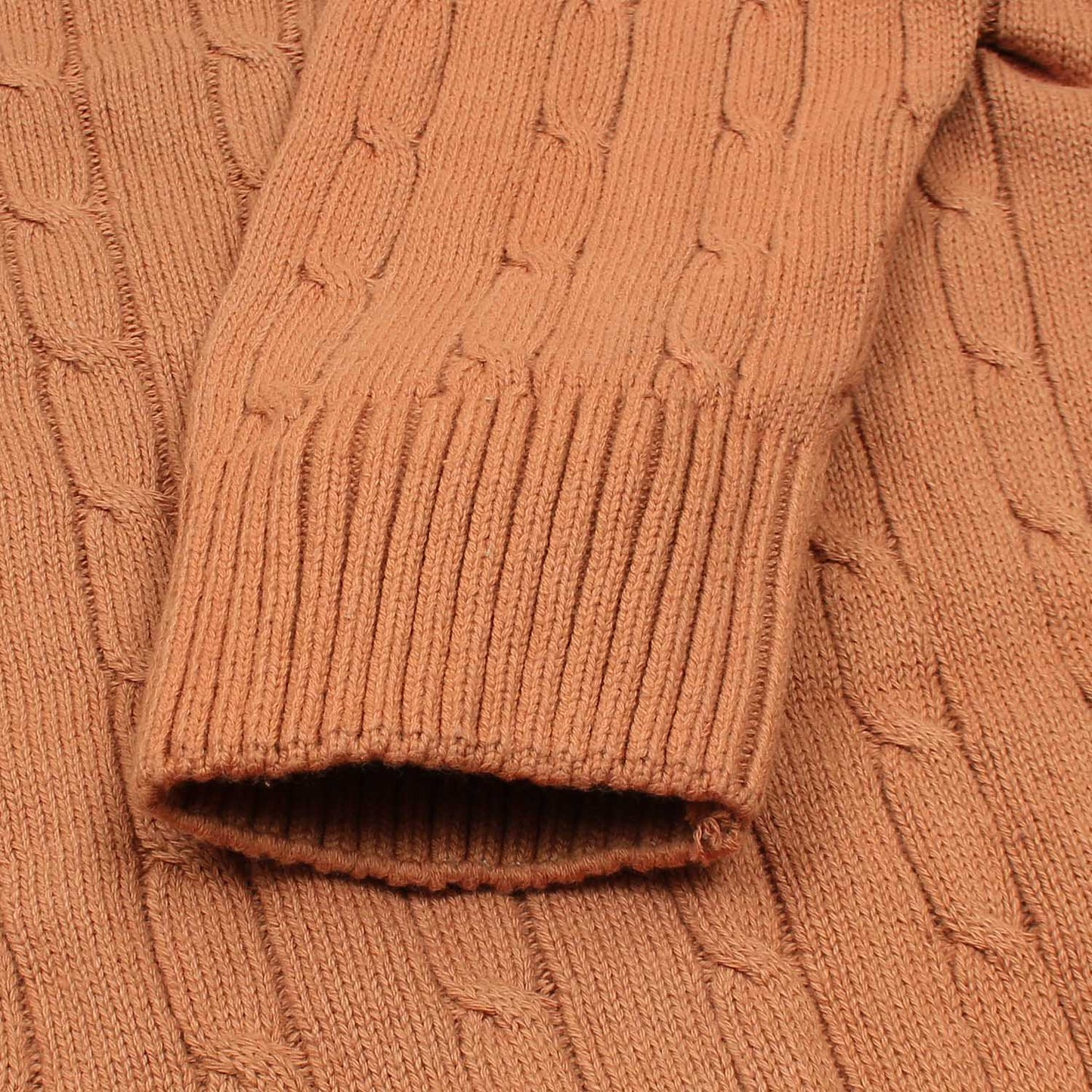 RL Cable Knit Cotton Sweater (rust) brandahub