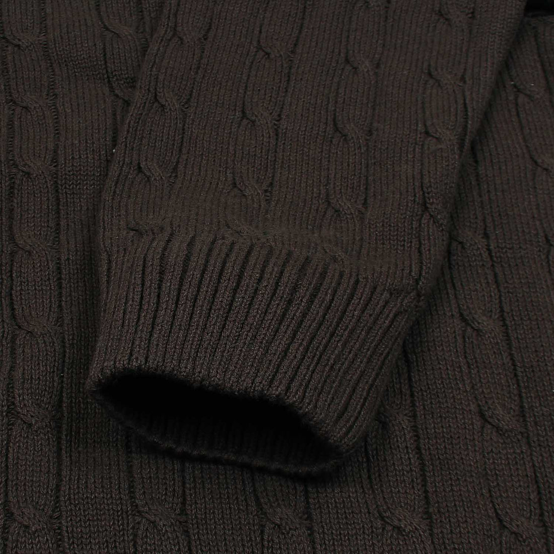 RL Cable-Knit Cotton Sweater (chocolate brown)