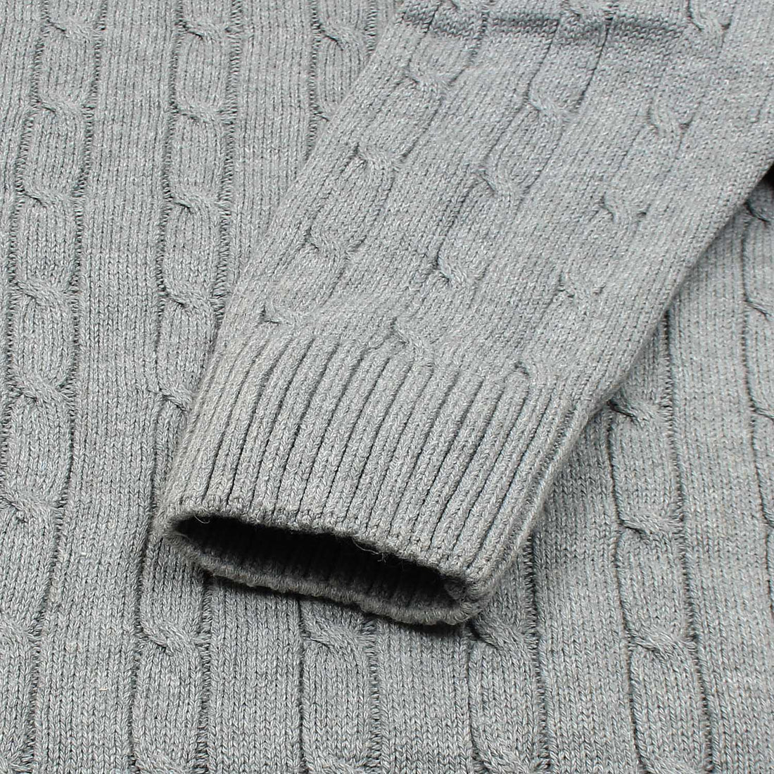 RL Cable-Knit Cotton Sweater (heather grey)