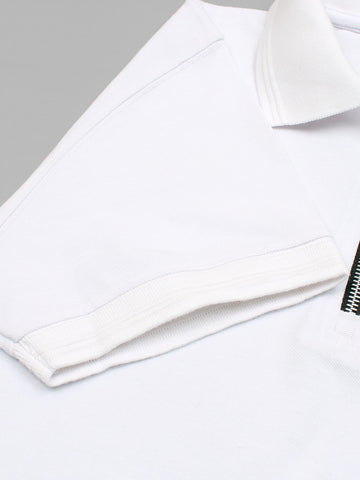 Hb zip polo-white