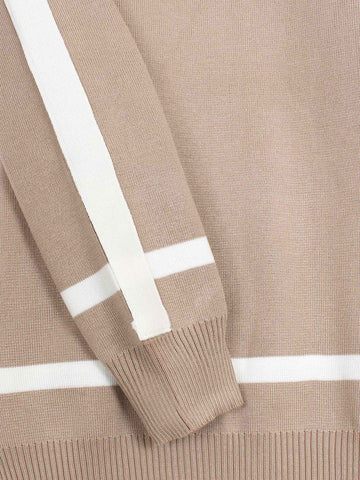 The Lwe Striped Knit Co-ord Set (Beige)