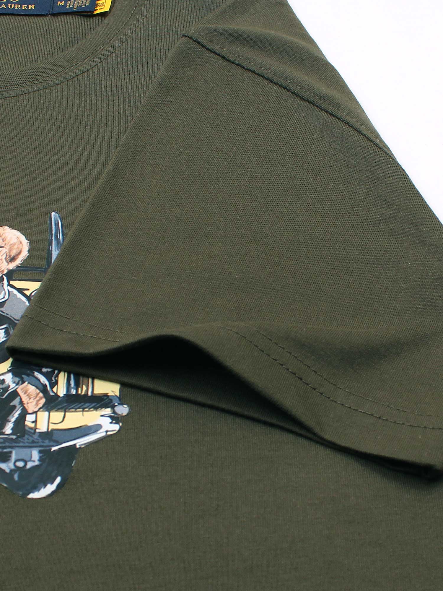 Brandahub T-shirts PRL bear T Shirt-Olive green