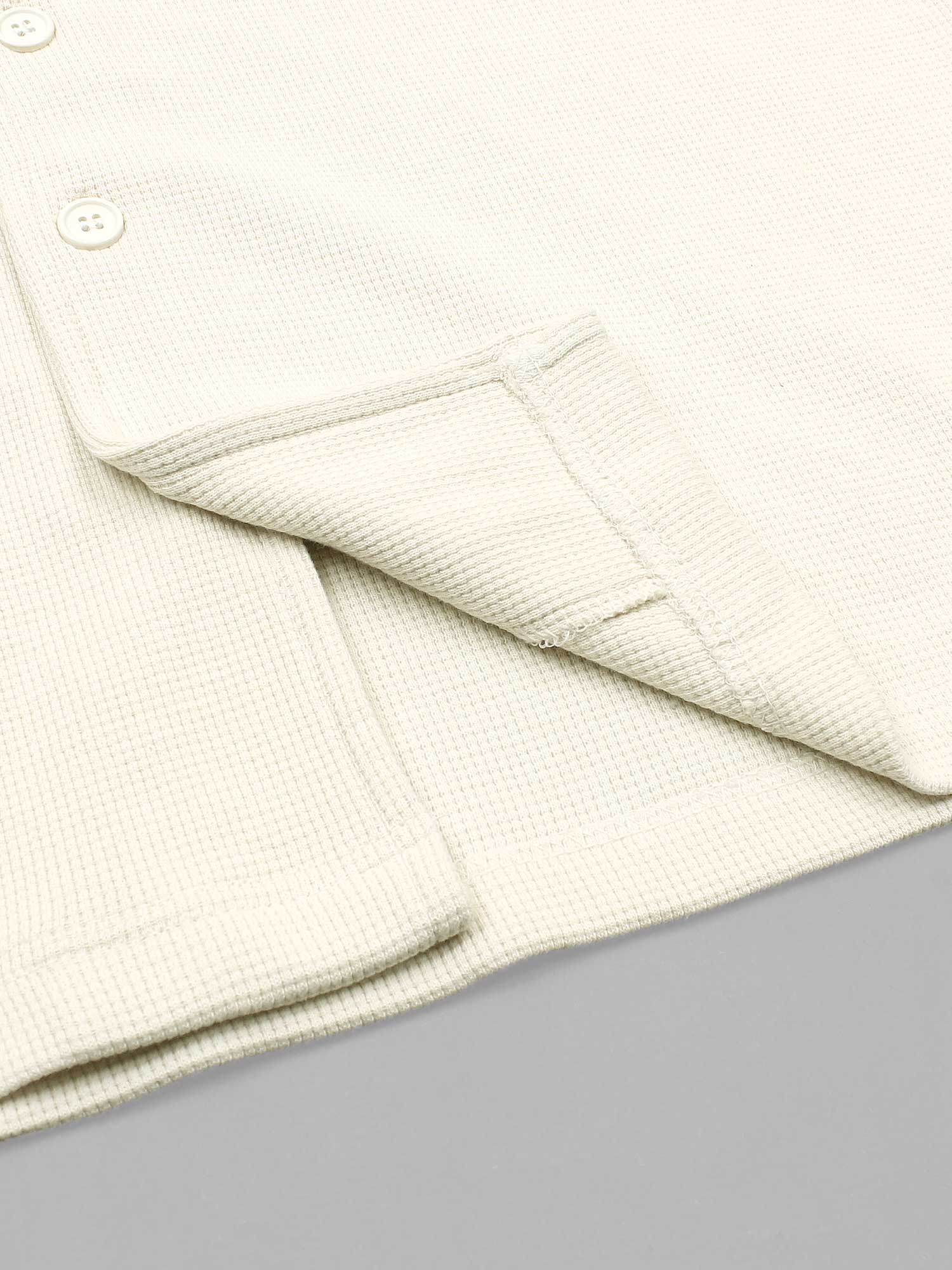 Brandahub polo shirts Premium Zr Waffle knit Resort collar shirt-(light beige)