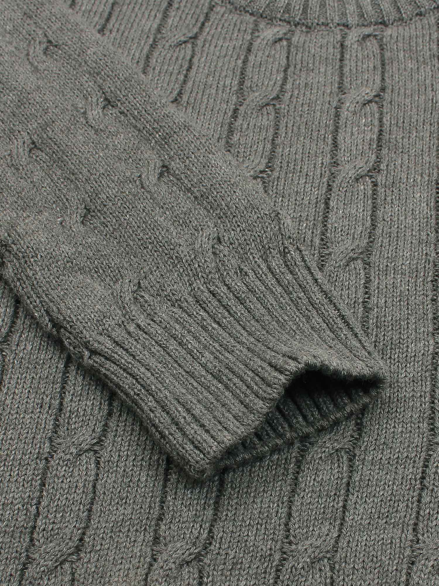 Brandahub sweaters RL Cable-Knit Cotton Sweater (dark heather grey)