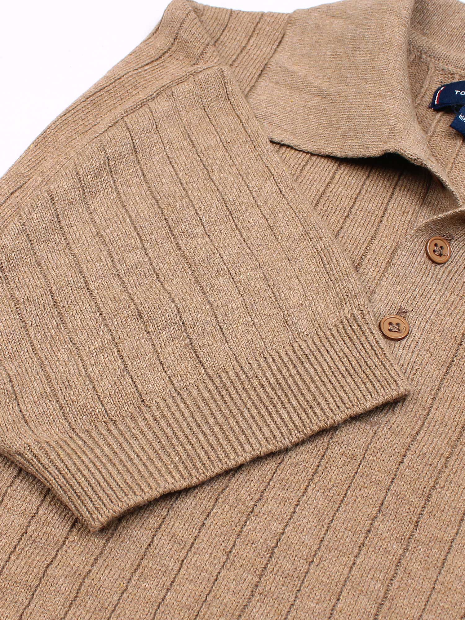 Th knit polo- khaki