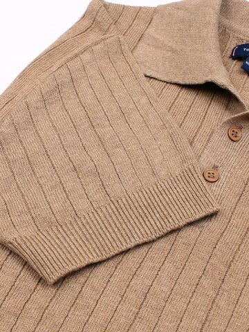 Th knit polo- khaki