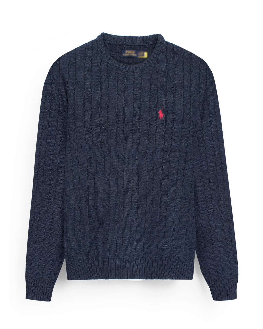 RL Cable-Knit Cotton Sweater (heather navy)