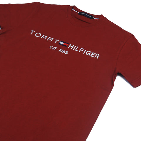 TH Emb T Shirt-maroon - brandahub
