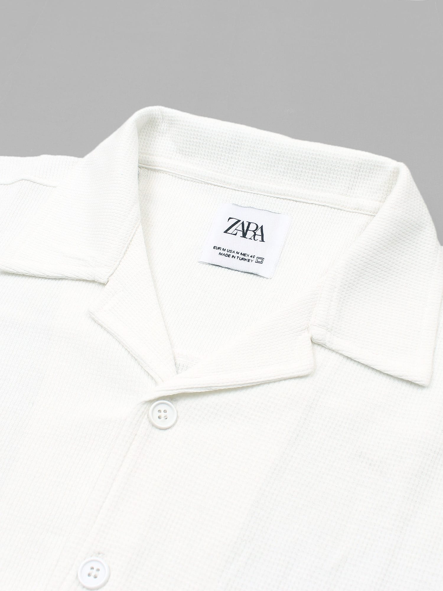 Brandahub polo shirts Premium Zr Waffle knit Resort collar shirt-(white)