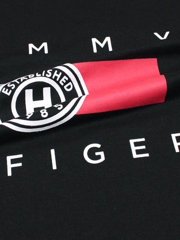 Th printed flag tshirt-black