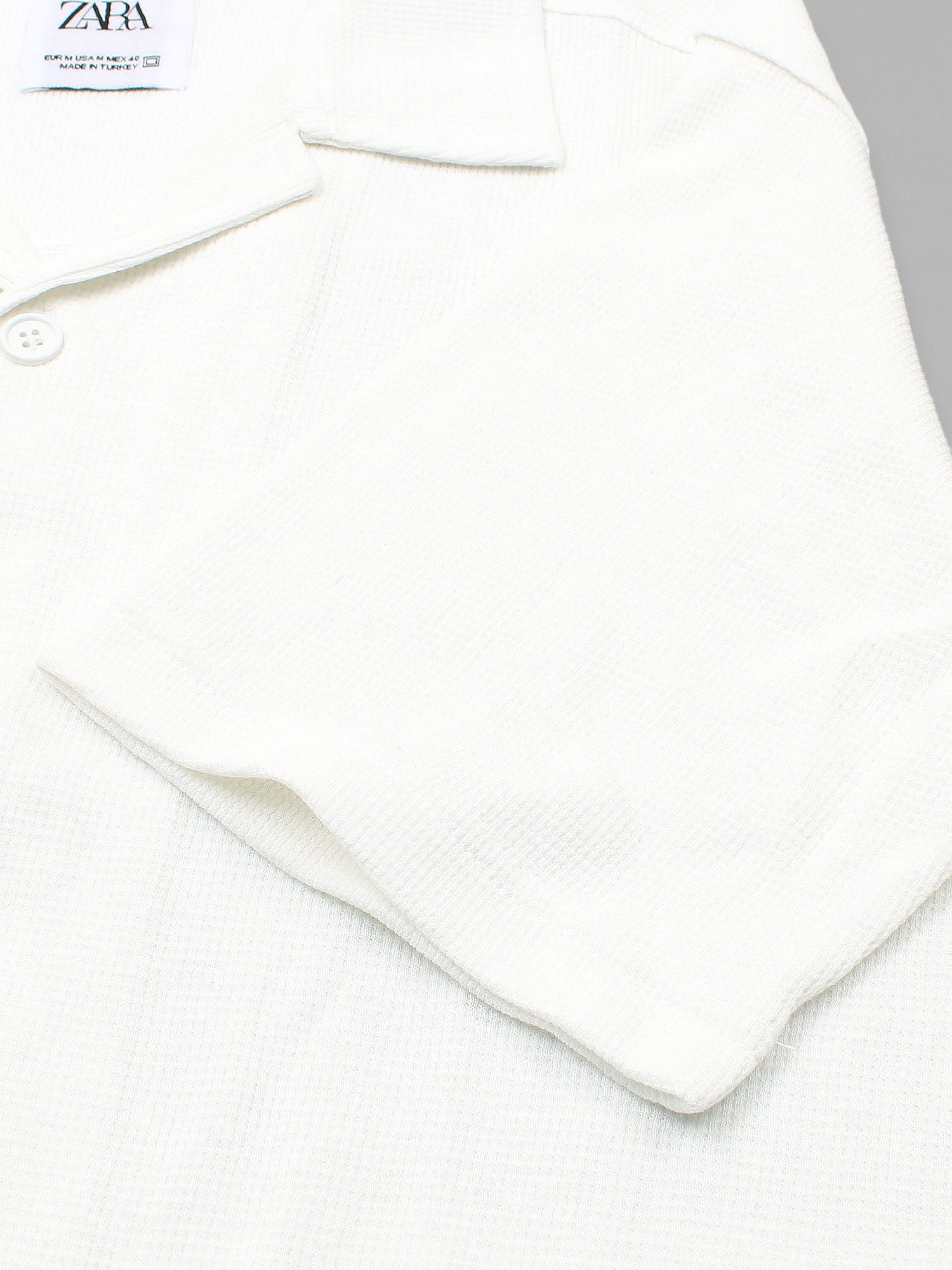 Brandahub polo shirts Premium Zr Waffle knit Resort collar shirt-(white)
