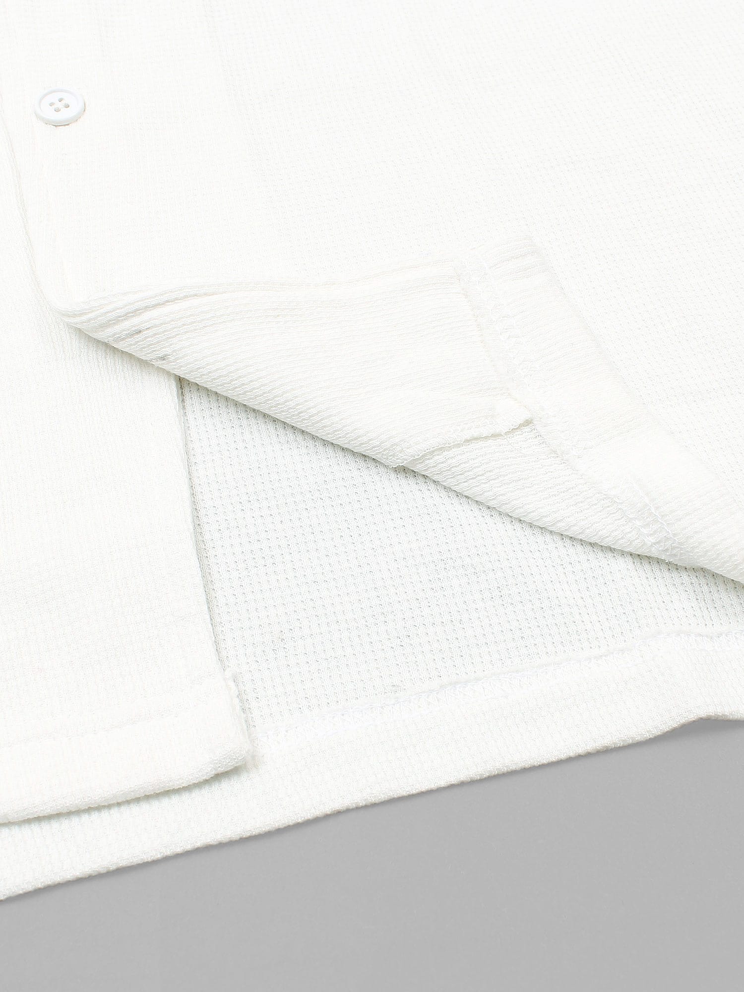 Brandahub polo shirts Premium Zr Waffle knit Resort collar shirt-(white)