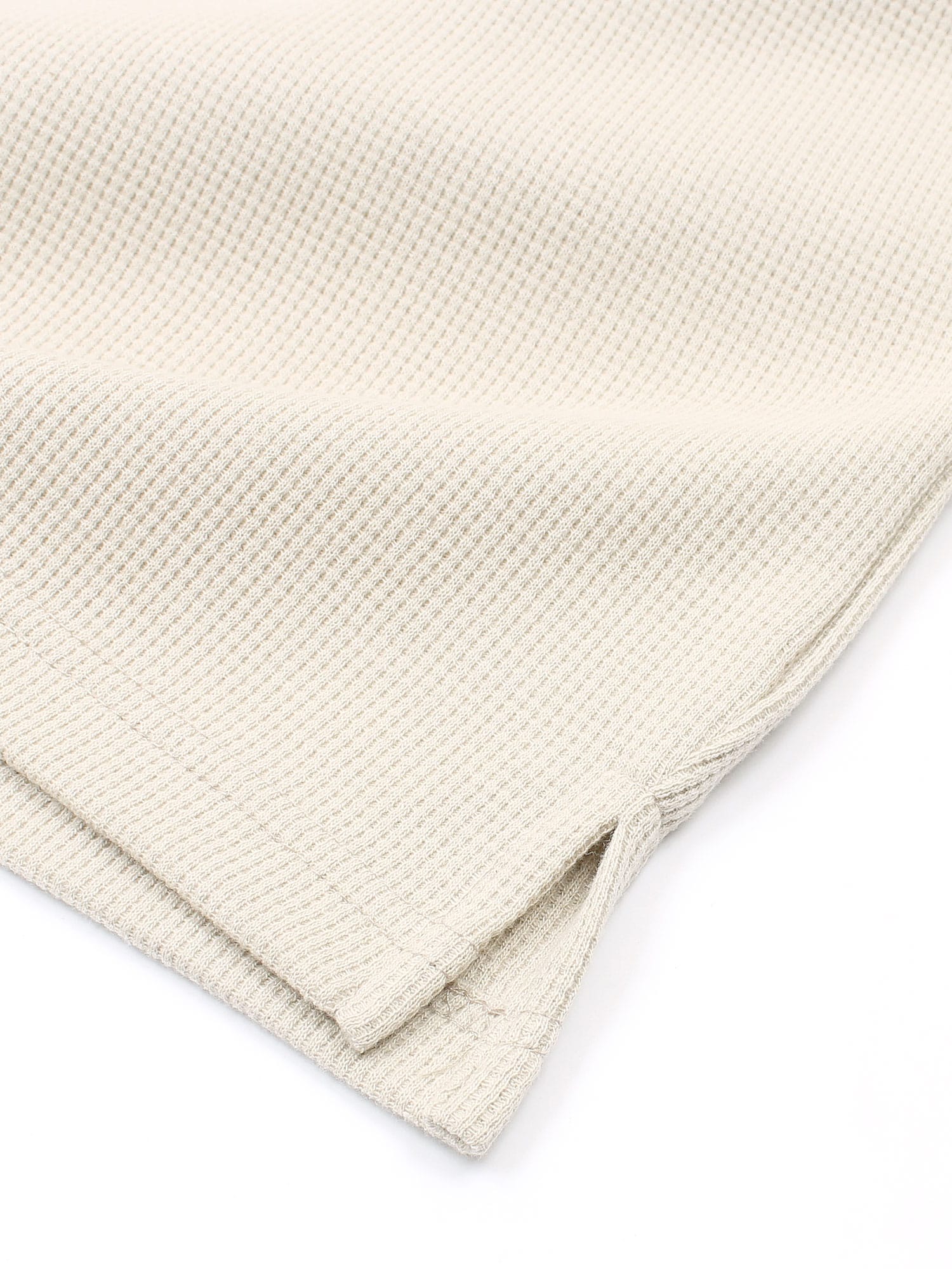 Brandahub polo shirts Premium Zr Waffle knit johnny collar polo-(beige)