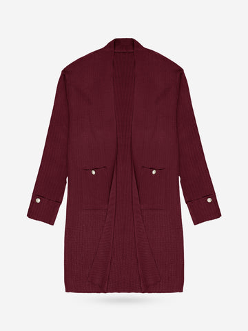 The Allure 3-Piece Textured Knit Set (Burgundy)