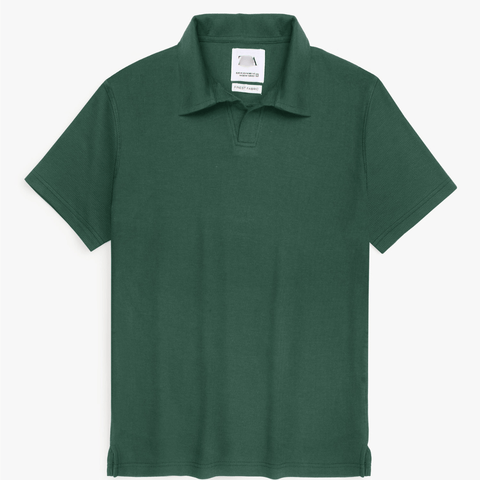 Brandahub polo shirts Premium Zr Waffle knit johnny collar polo-(green)