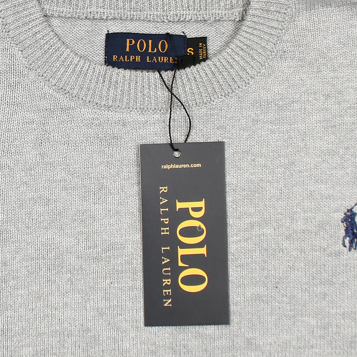 RL Crew neck Cotton Sweater (heather grey)