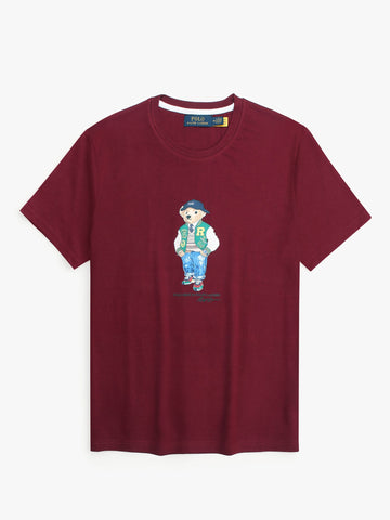 PRL bear T Shirt-Maroon