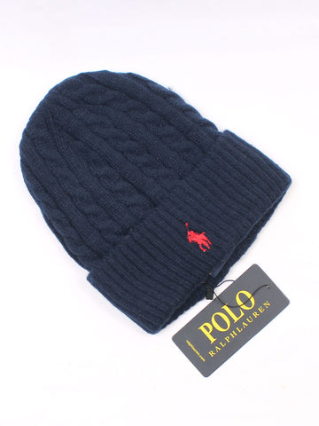 brandahub caps free size Rl Cable Knit Beanie (Navy blue)