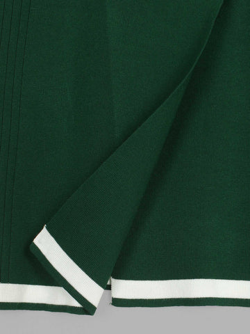 The Commodore Tipped Knit Blazer Set (green)
