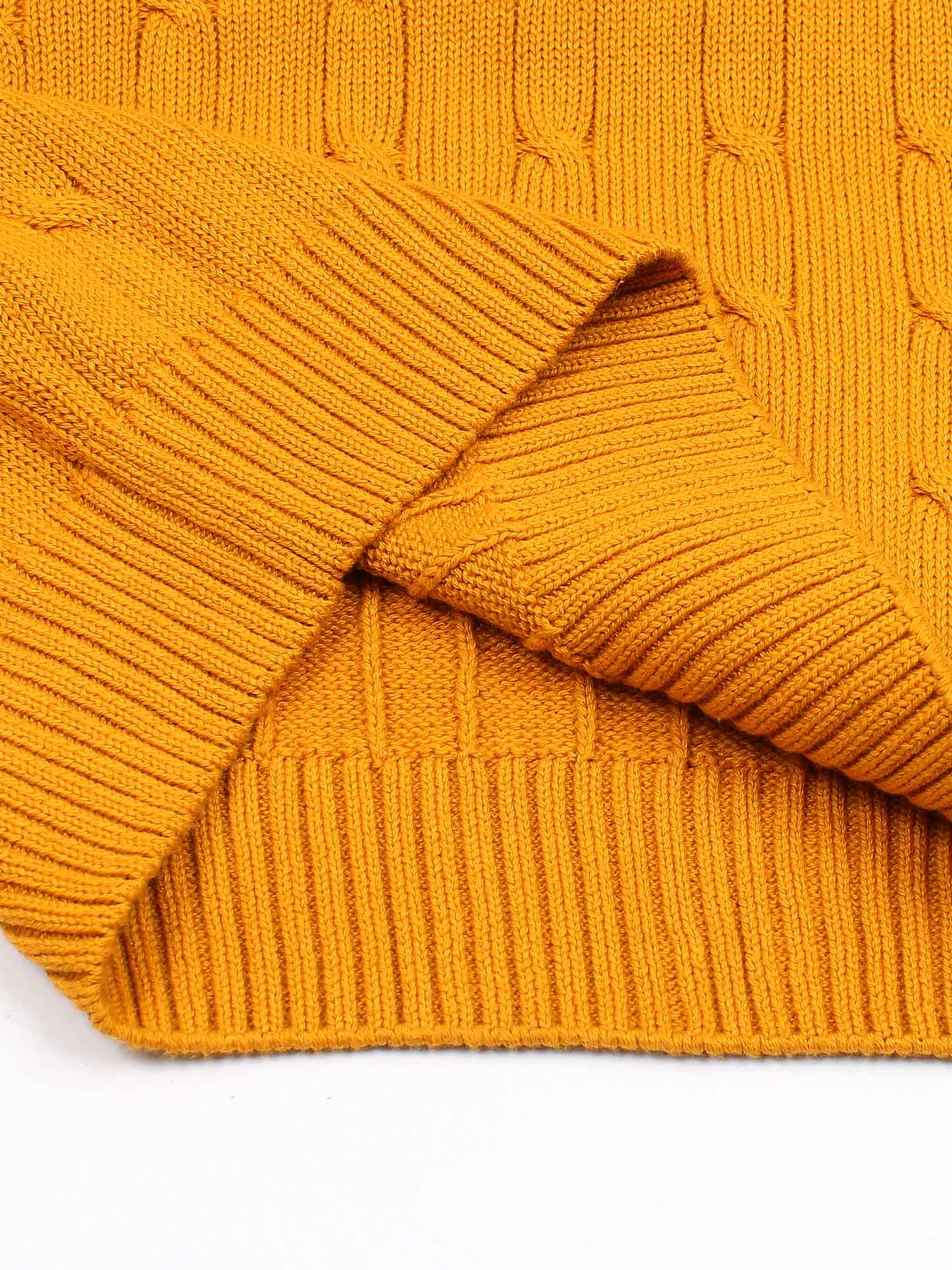 RL Cable-Knit Cotton Sweater (orange)