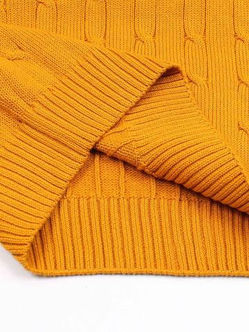 RL Cable-Knit Cotton Sweater (orange)