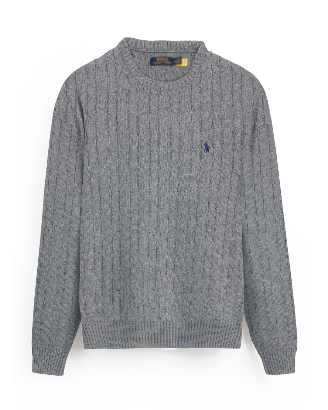 RL Cable-Knit Cotton Sweater (heather grey)