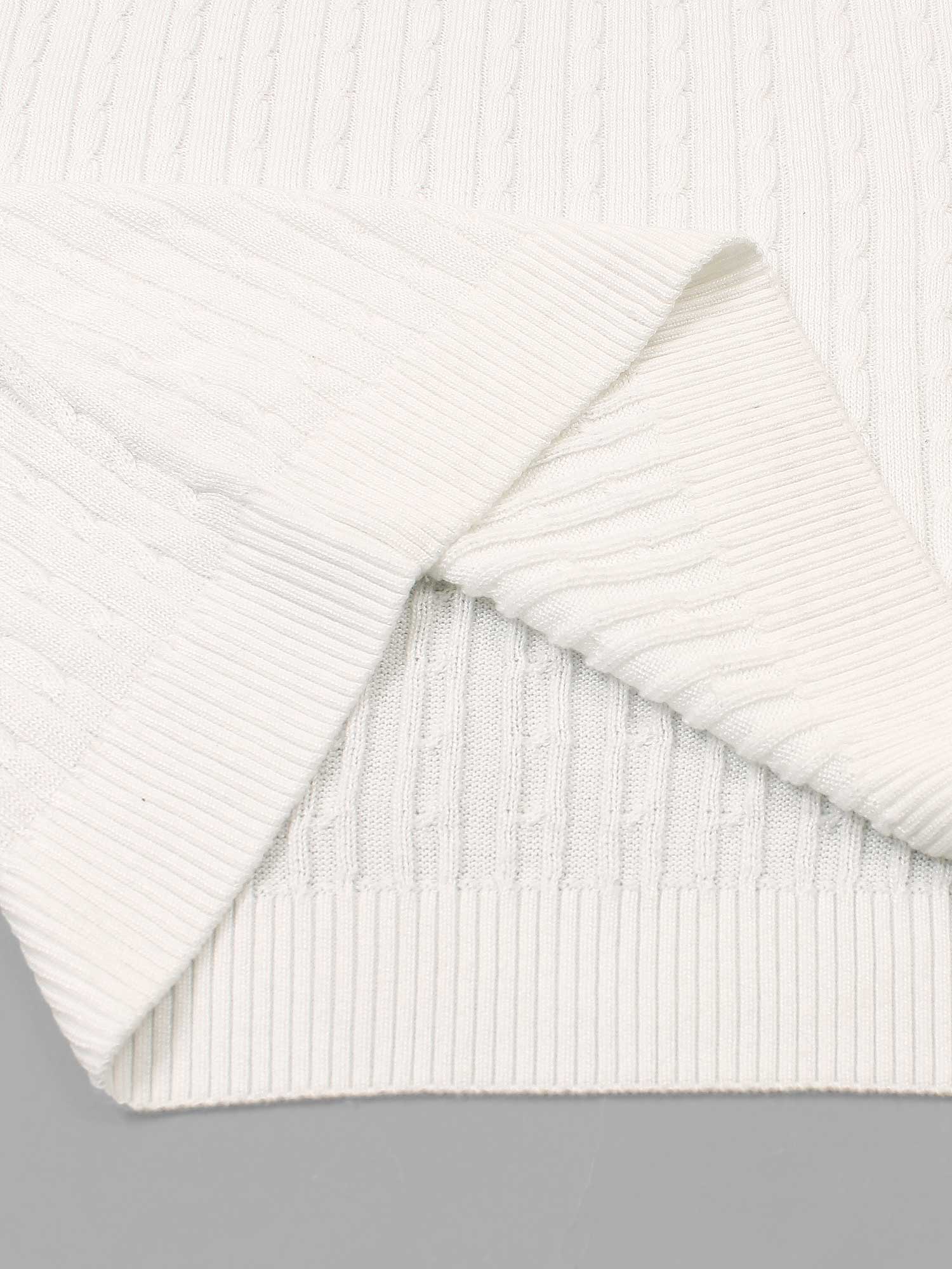 Brandahub polo shirts RL cable knit polo-white