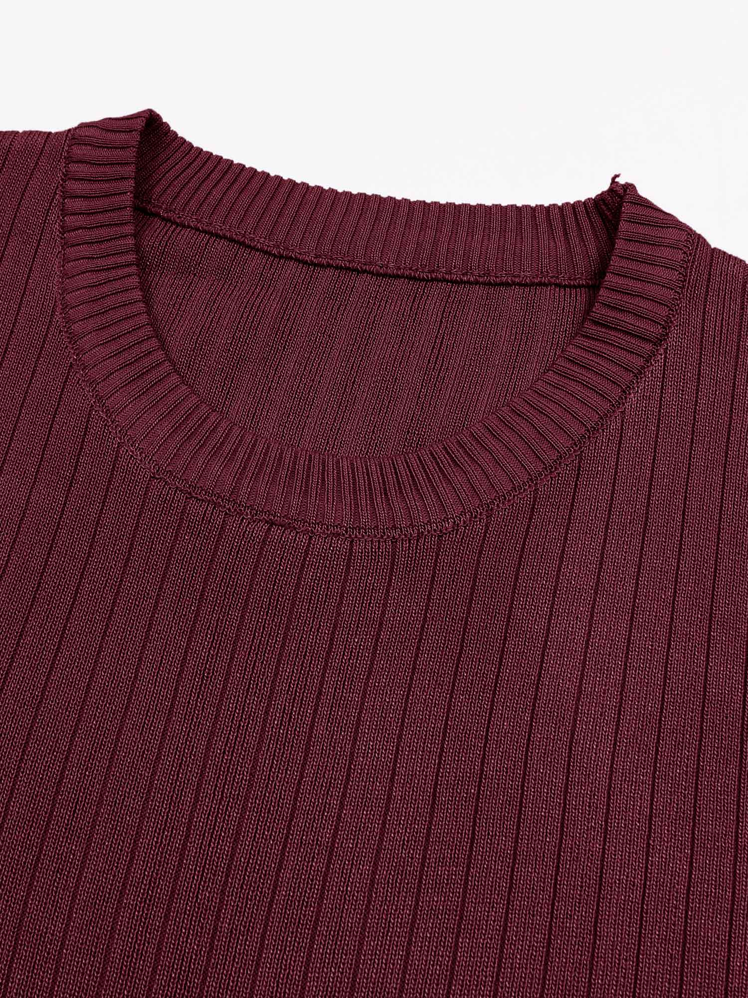 The Allure 3-Piece Textured Knit Set (Burgundy)