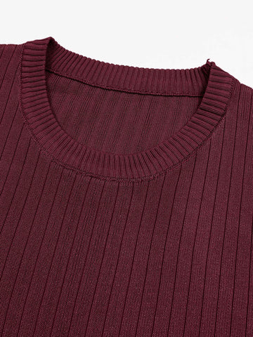 The Allure 3-Piece Textured Knit Set (Burgundy)