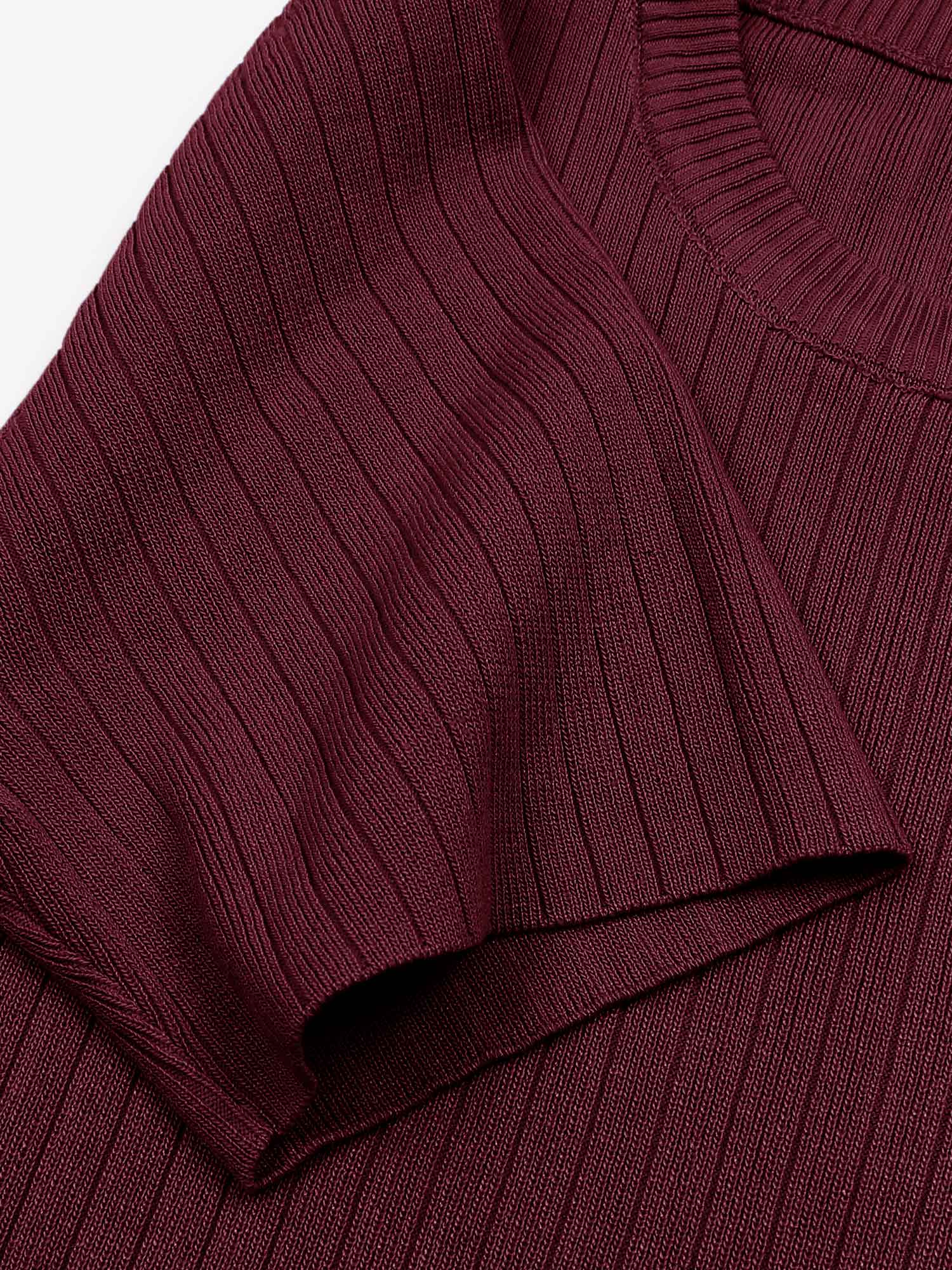 The Allure 3-Piece Textured Knit Set (Burgundy)