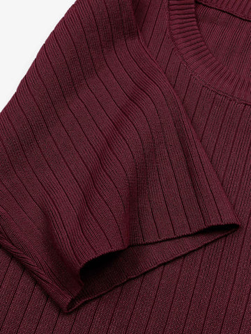 The Allure 3-Piece Textured Knit Set (Burgundy)
