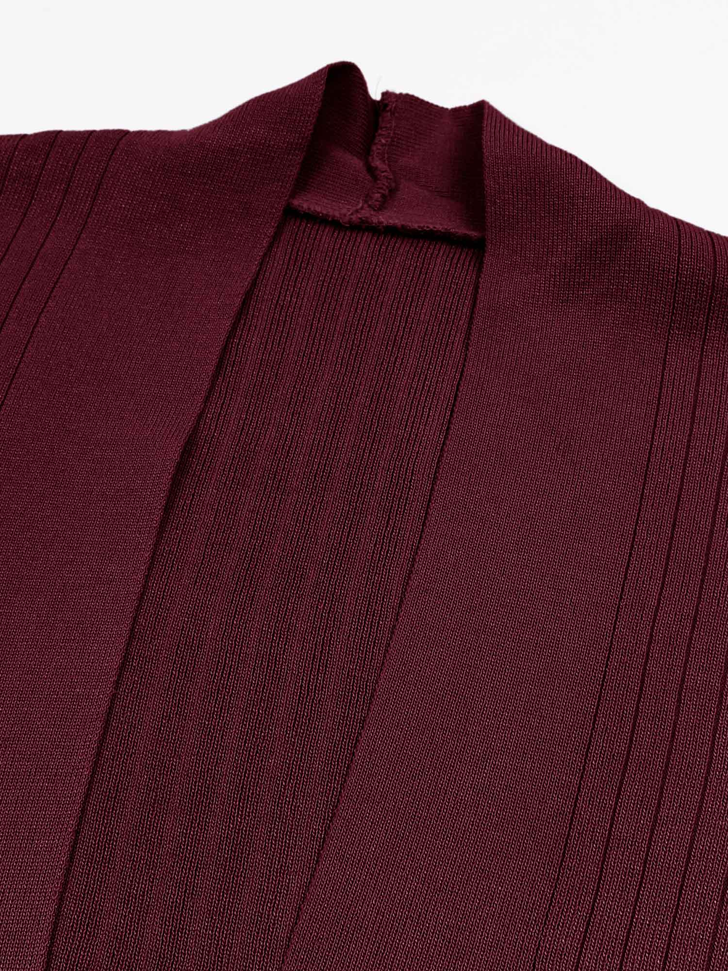 The Allure 3-Piece Textured Knit Set (Burgundy)