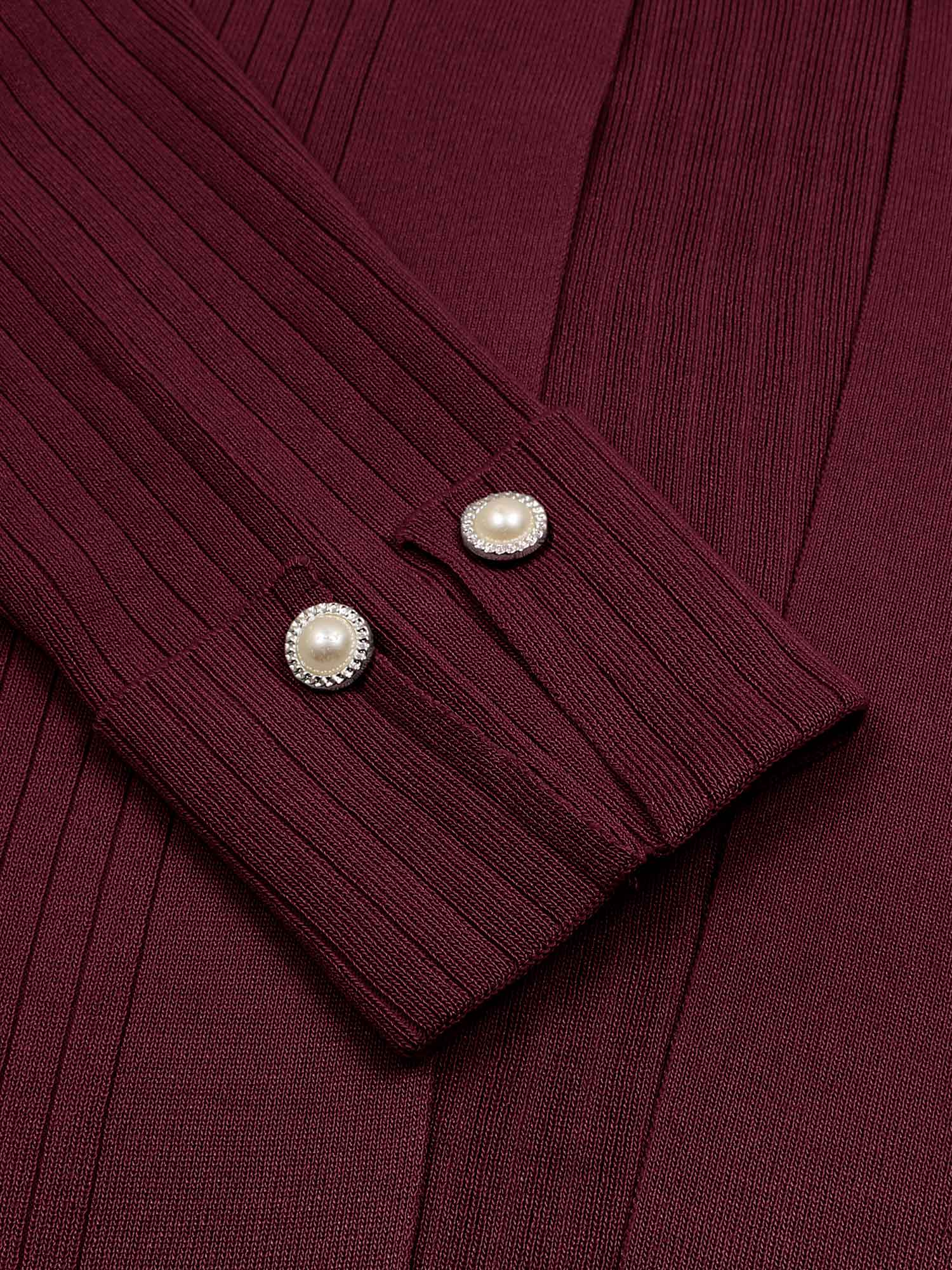 The Allure 3-Piece Textured Knit Set (Burgundy)