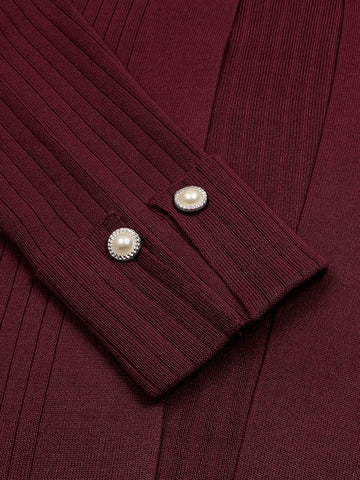 The Allure 3-Piece Textured Knit Set (Burgundy)