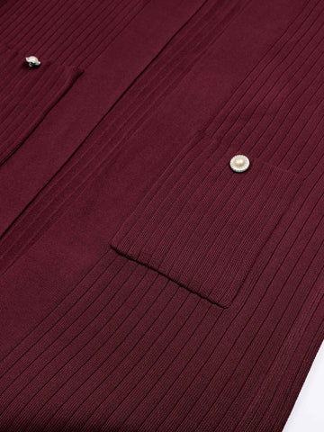 The Allure 3-Piece Textured Knit Set (Burgundy)