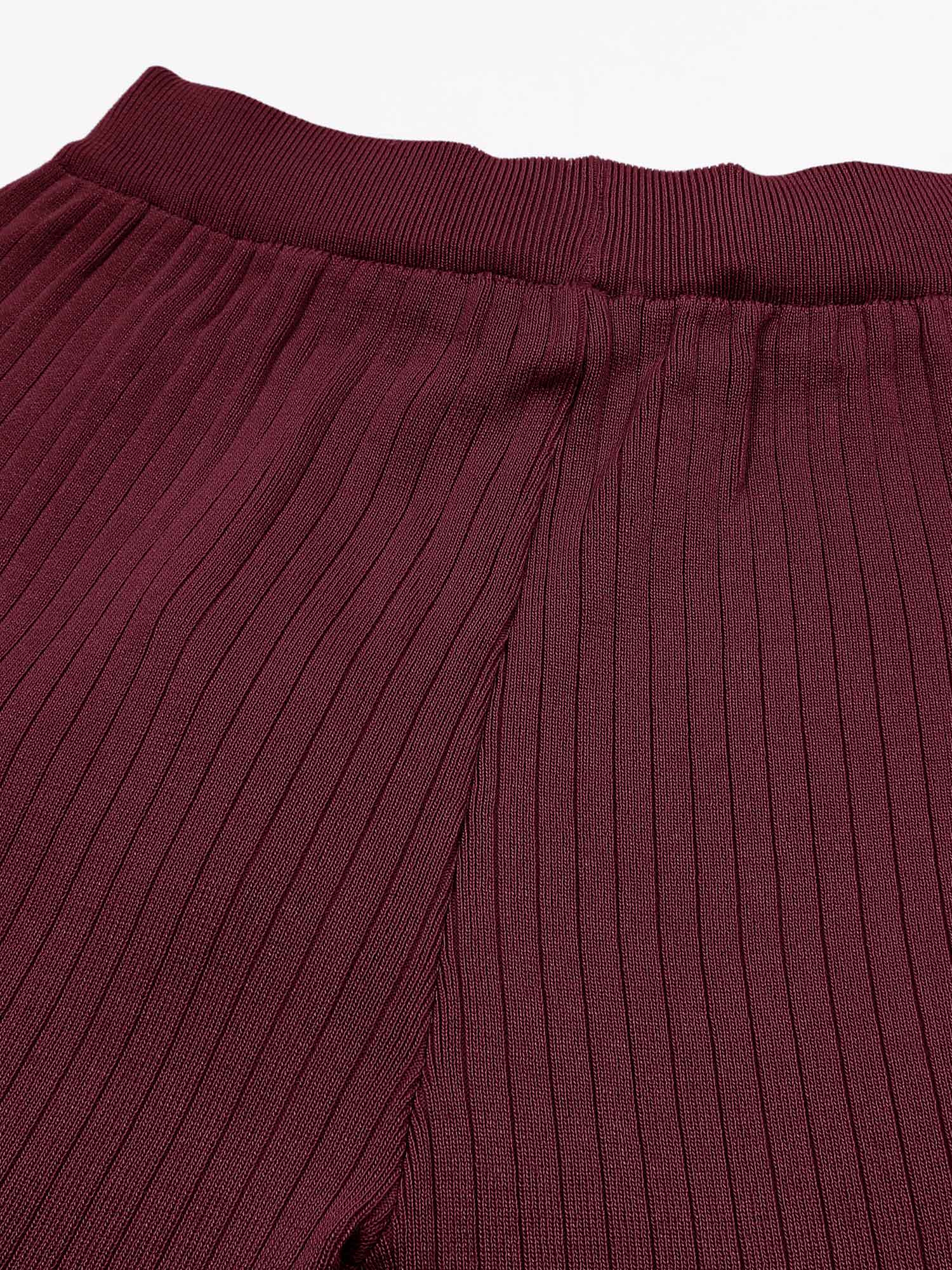 The Allure 3-Piece Textured Knit Set (Burgundy)
