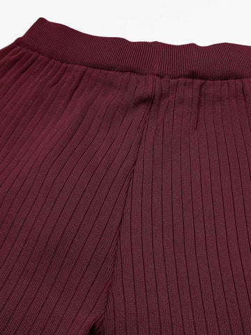 The Allure 3-Piece Textured Knit Set (Burgundy)